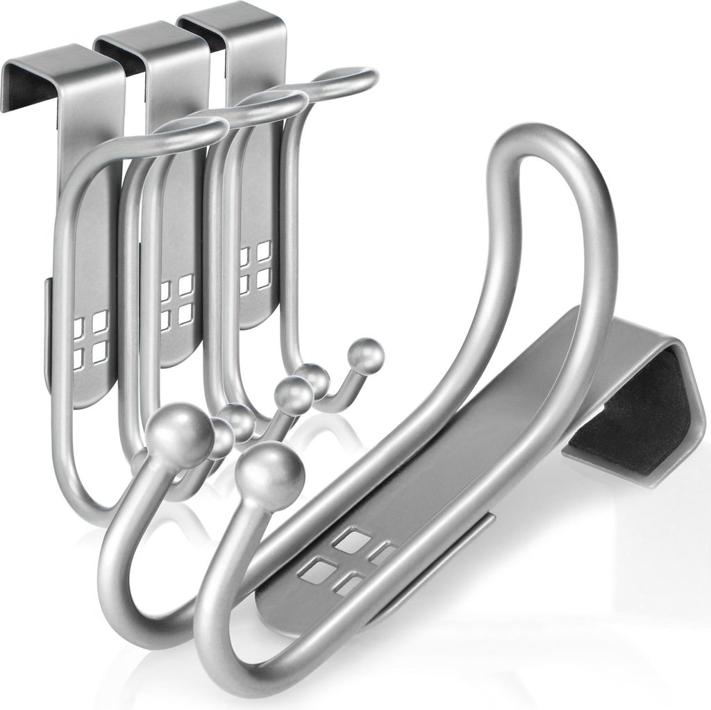 com-four® 4x Türhaken - Doppel-Kleiderhaken mit Produktbild 