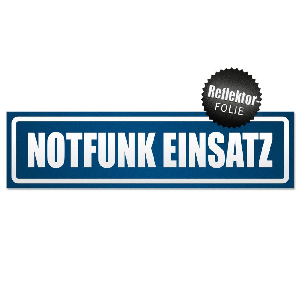 Notfunk Einsatz invertiert Magnetschild Schild magnetisch