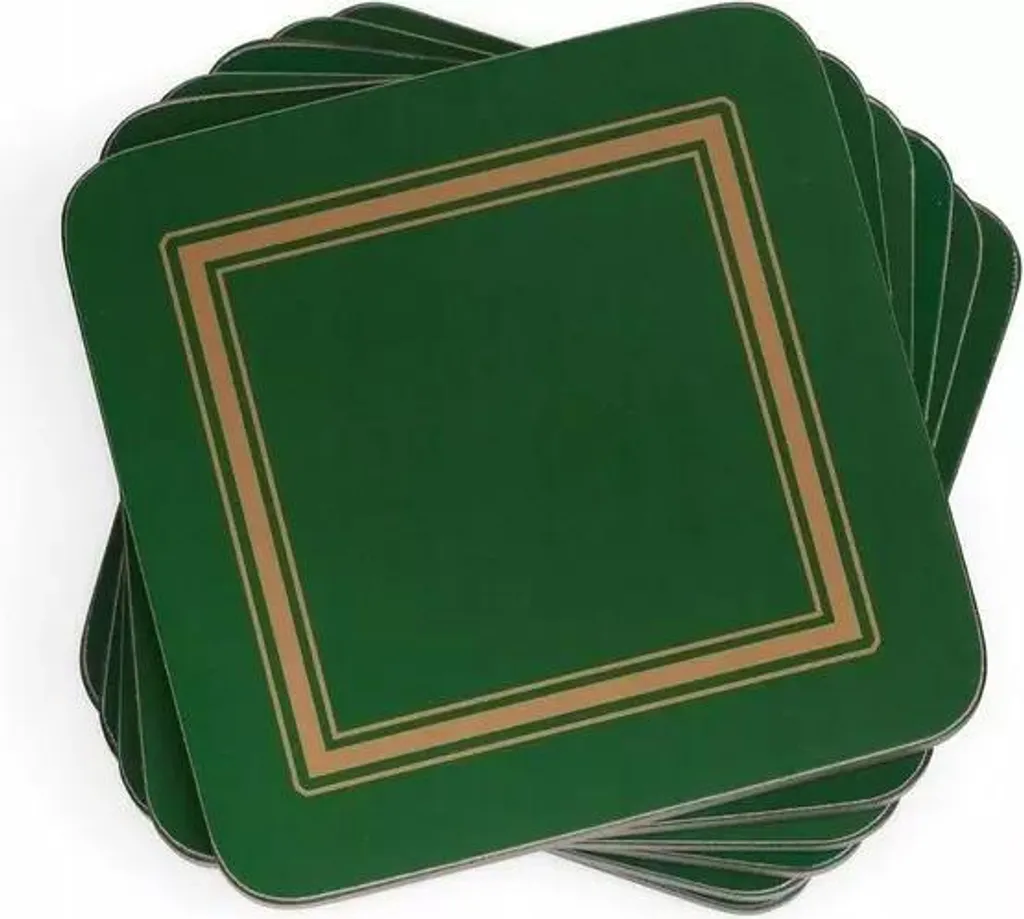 Sous-verres en liège émeraude pour apéritifs : Lot de 6 ronds de table