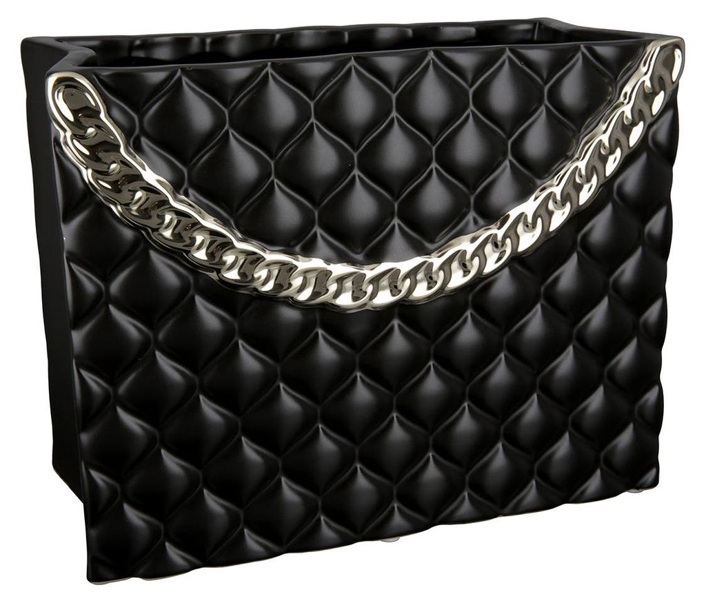 GILDE Vase Handtasche "Paris" matt schwarz/glänzend Produktbild 