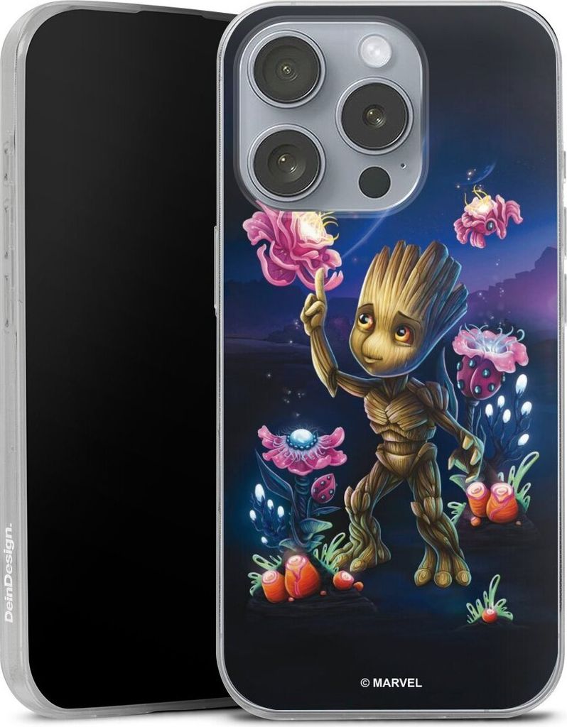 DeinDesign Slim Hülle für Apple iPhone 16 Pro Silikon Case Ultra Dünn Handyhülle Marvel Guardians Of The Galaxy Baby Groot