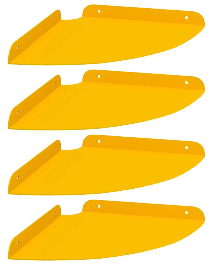 Schwebendes Regal mit Regal 4 pcs Senfgelb 24 x 24 x 2 cm
