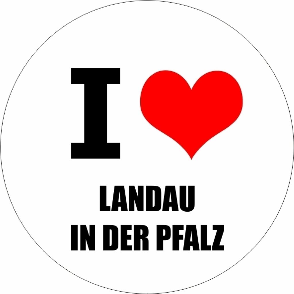 Kiwistar - Autoaufkleber - 8x8 cm - außen klebend - I love Landau in der Pfalz für Auto, Laptop, Fahrrad, LKW, Motorrad Aufkleber mehrfarbig JDM ...