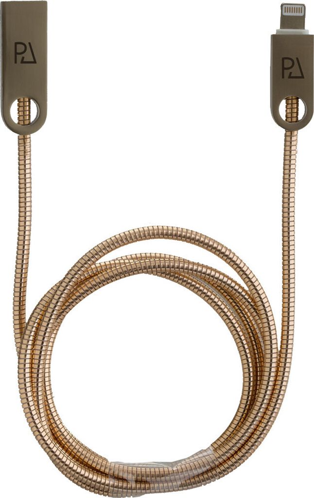 PETER JÄCKEL USB Data Cable METAL HIGH END Lightning Gold mit Sync- und Ladefunktion