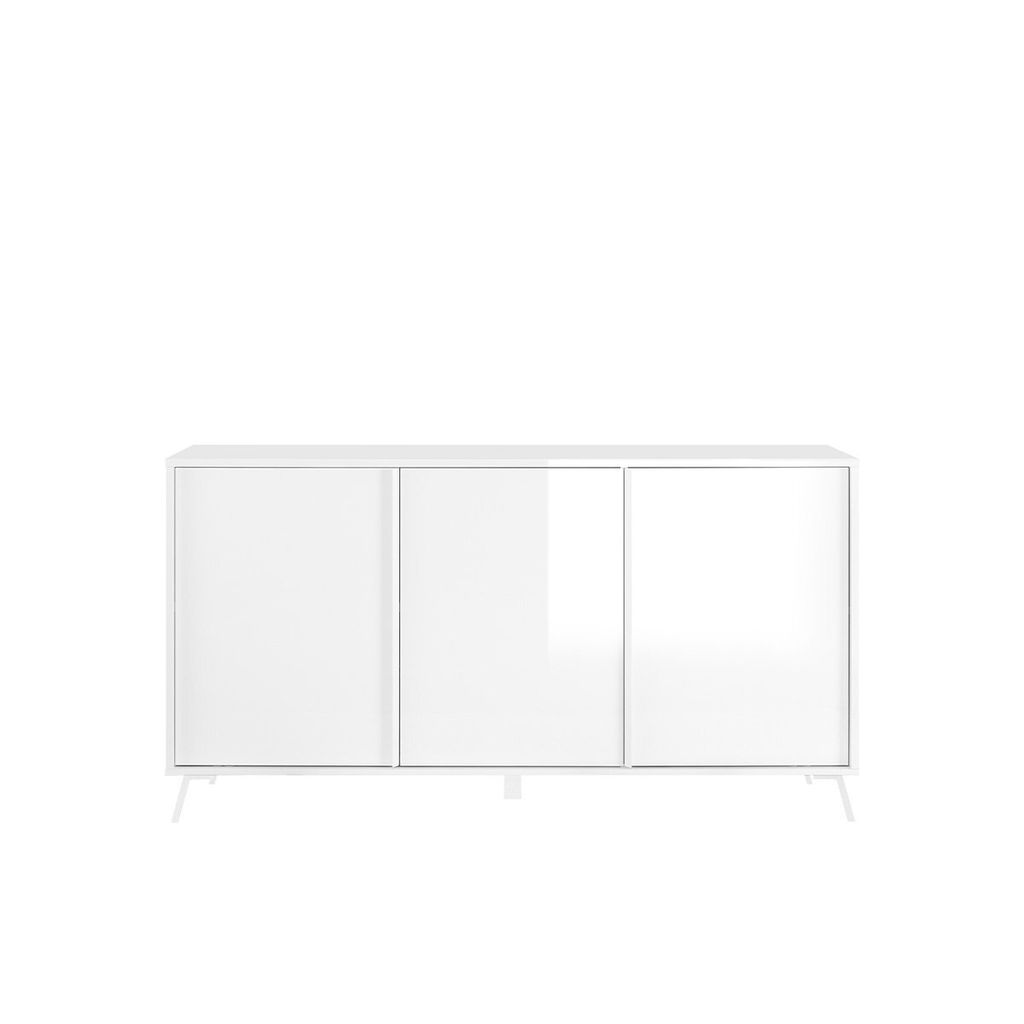 Moderne Anrichte Thilot mit 3 Türen für das Wohnzimmer, 156x84cm - Weiß glänzend