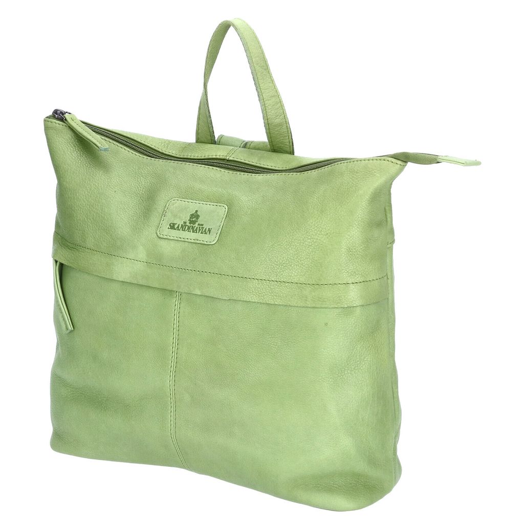 The Skandinavian Brand Damen Leder Rucksack Green : grün-40 Farbsortierung: grün-40