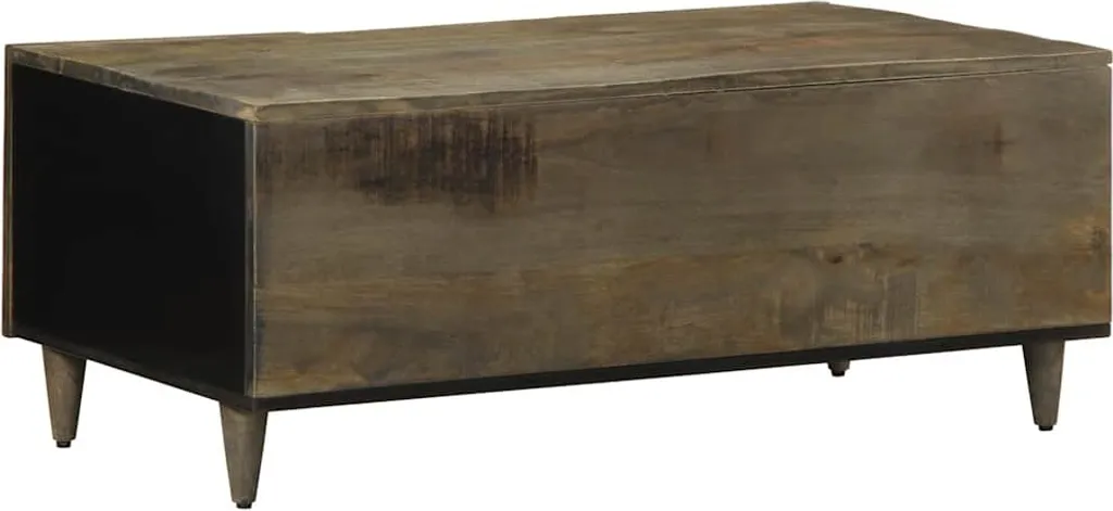 Tavolino Soggiorno in Vero Legno di Mango Grigio Chiaro 100x54x40