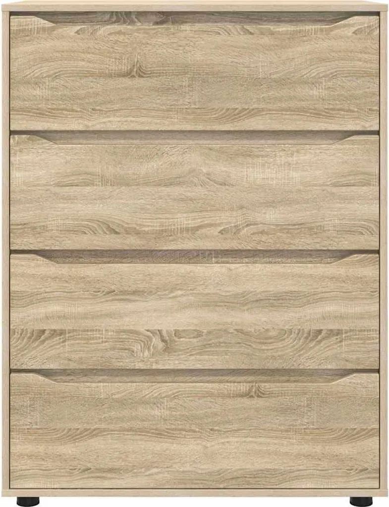 2 Armoires Robustes Chêne Sonoma - Buffet Bas Rangement 80cm x 105cm - 7