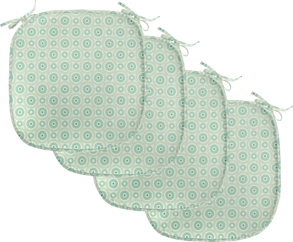 ABAKUHAUS Cuscini Sedie 40x40 Pack 4 Retro Geometrico Verde Seafoam