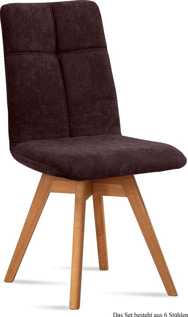 Esszimmerstuhl drehbar (6er-Set) Dorea 47x92x60 Eiche geölt/Espresso