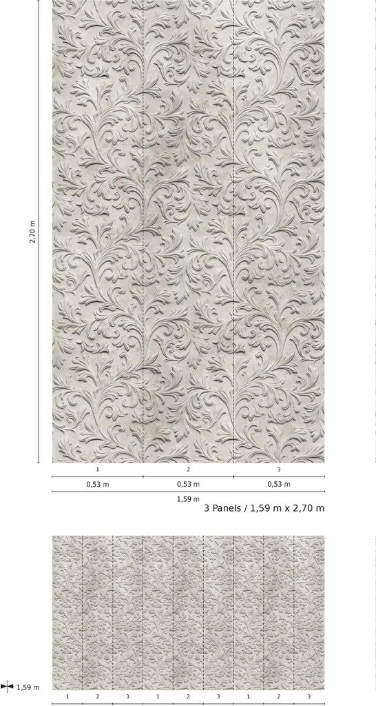 NEWROOM Tapete Grau Vliestapete Ornament - Wandbild Barock Barock Tapete Geometrisch Barocktapete