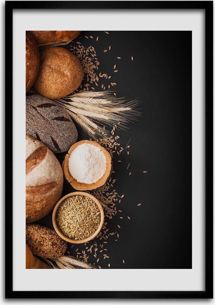 Bild - Bilderrahmen - 50 cm x 70 cm - MDF - Rahmen - Wandkunst Brot