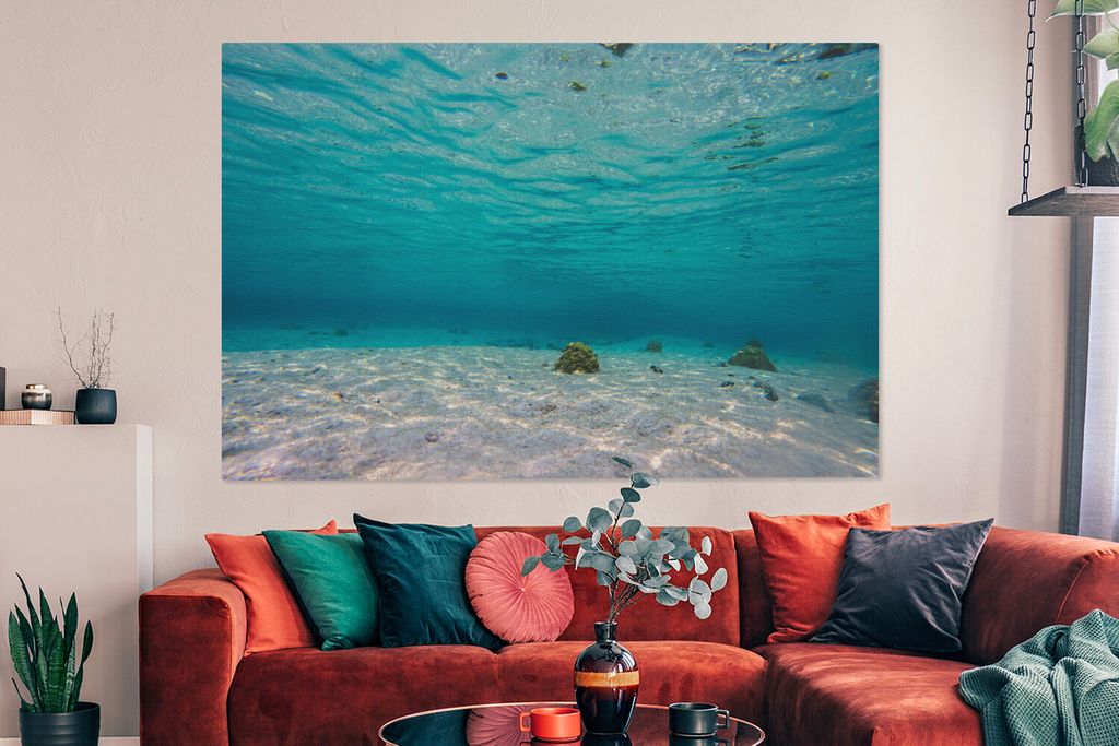 OneMillionCanvasses - Leinwandbilder - 150x100 cm, Das wunderschöne Meer von Glover's Reef in Belize, Wandbilder Kunstdruck Wanddekoration