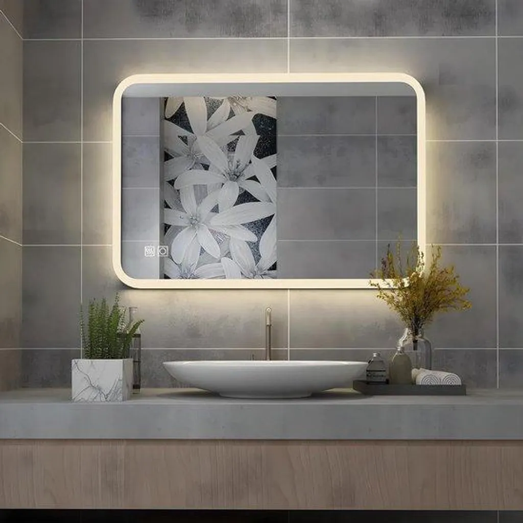 Miroir rétroéclairé LED pour maquillage et rasage précis 60x50