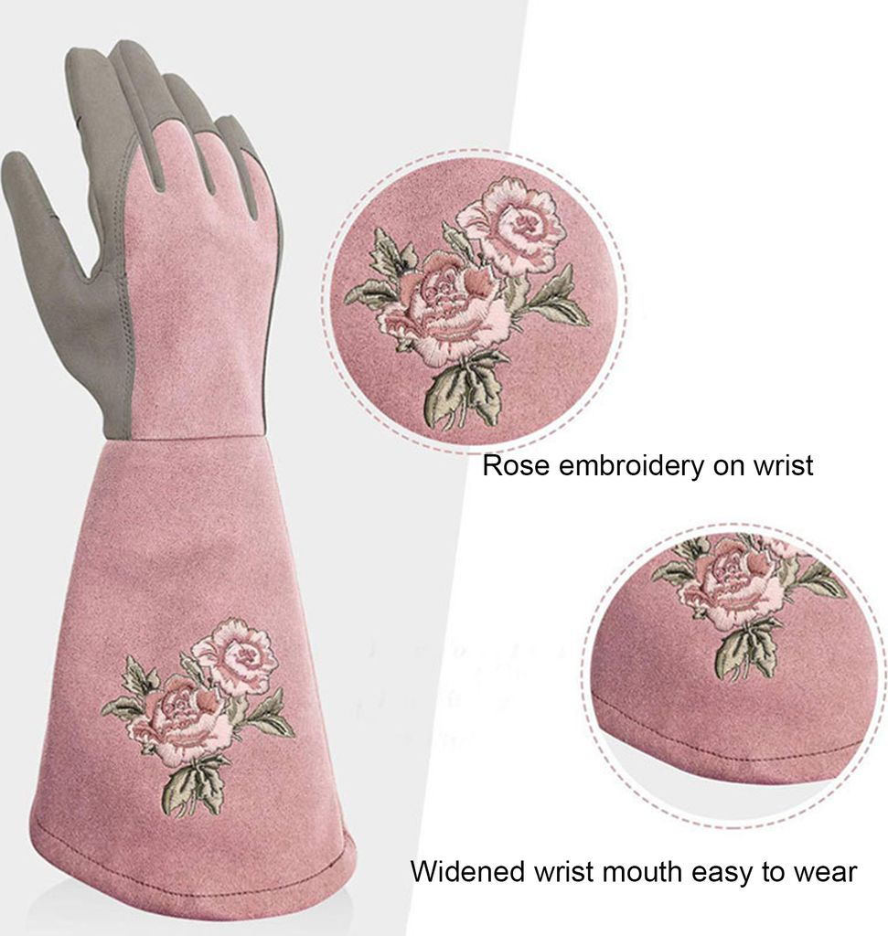 1 Paar Gartenhandschuh Anti-Kratzer Effektives Kunstleder Praktischer hitzebeständiger Schutzhandschuh zum Pflanzen-Helles Lila ,Größen:M
