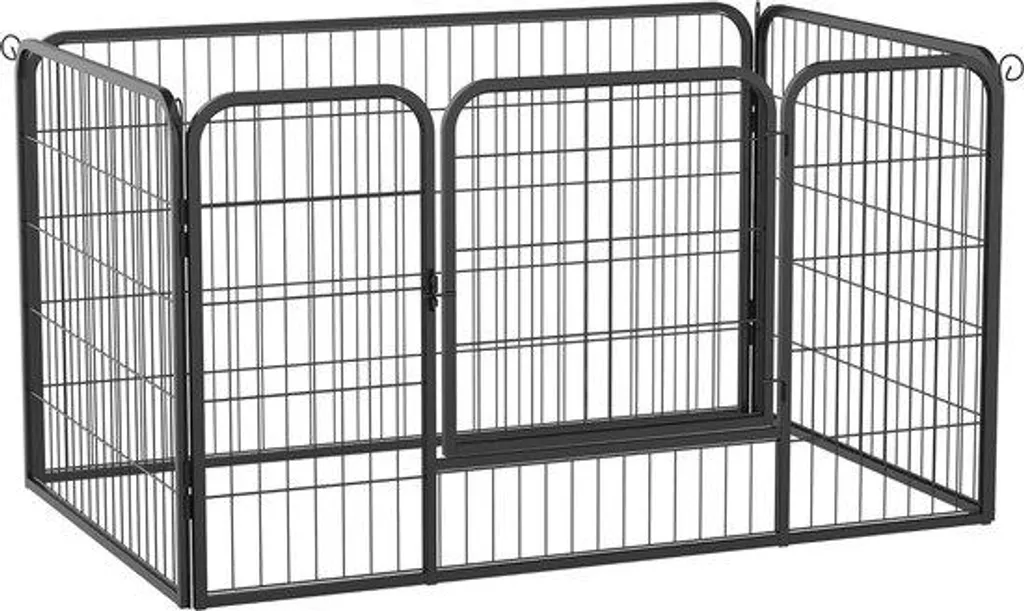Parc d'intérieur pour chien et chiot - Cage modulable XXL noire en métal