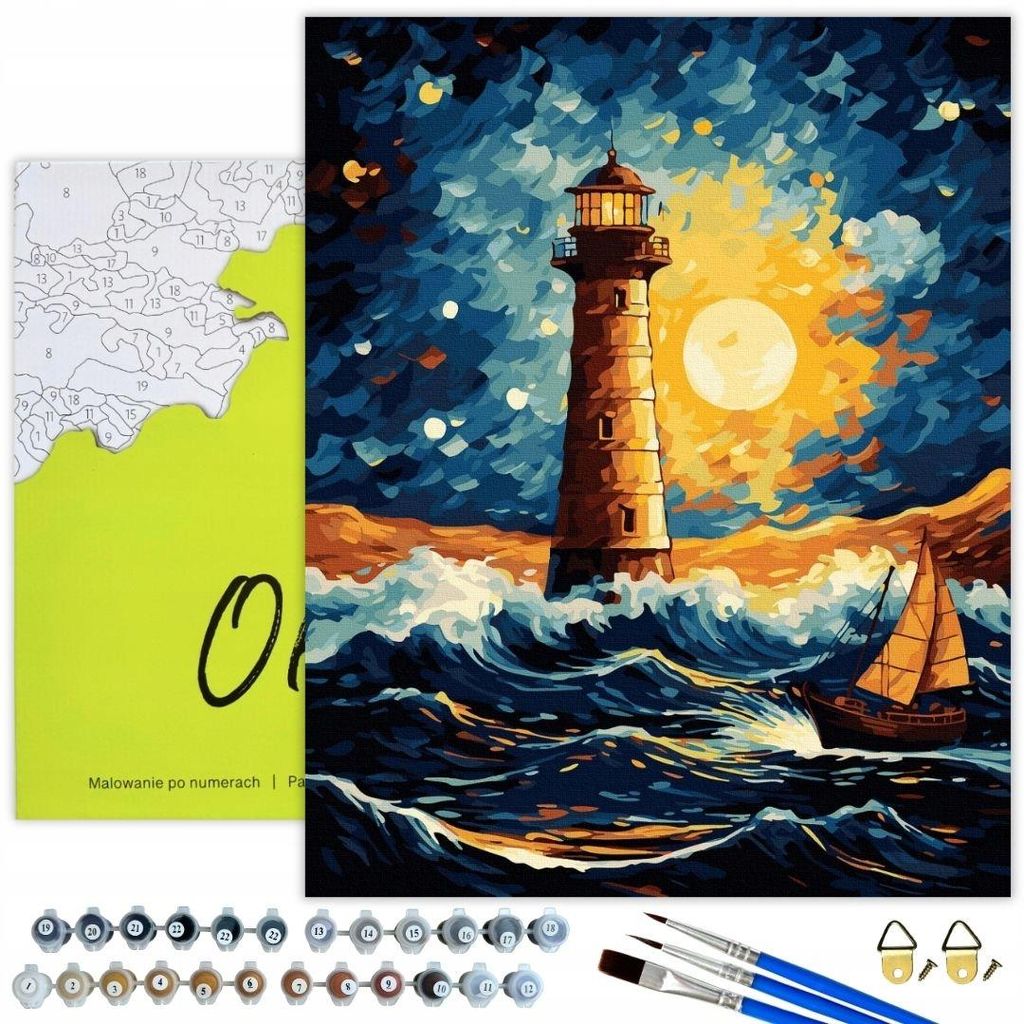 Oh Art! Malen nach Zahlen mit Rahmen – Meereslandschaft mit Segelboot & Sonnenuntergang – Komplettset 40x50 cm für Kinder & Erwachsene – Acr...