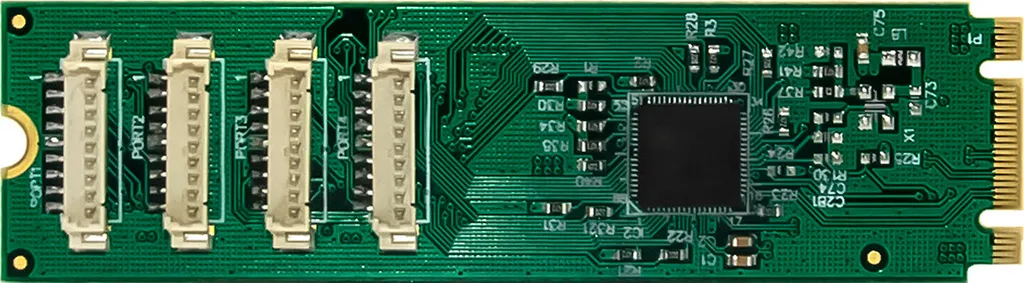 InLine Carte d'interface M.2 vers 4 ports Série RS232 Sub-D 9 broches