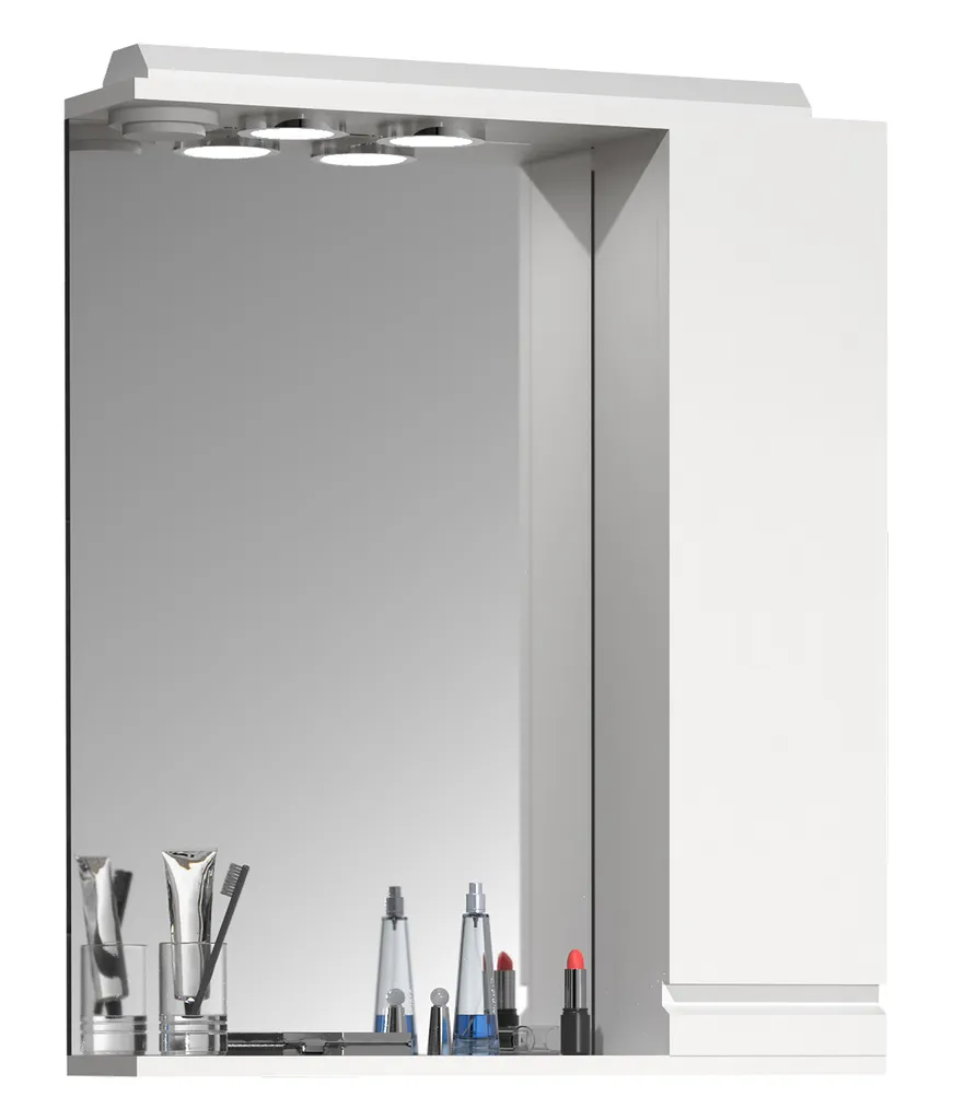 Miroir de Salle de Bain avec Rangement Silora - Meuble de Toilette 60cm
