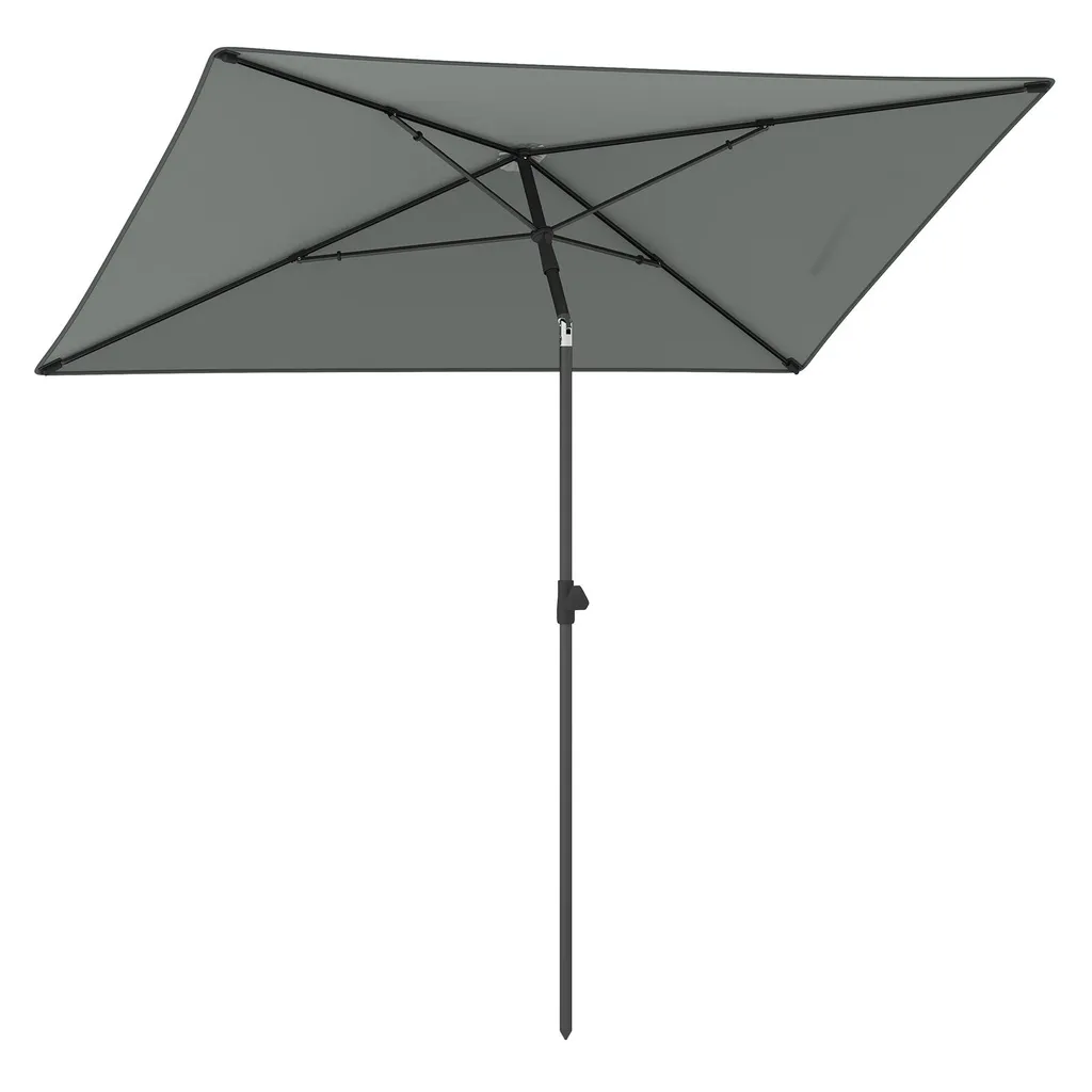 Parasol de Balcon Rectangulaire 210x140cm COSTWAY Gris avec Inclinaison
