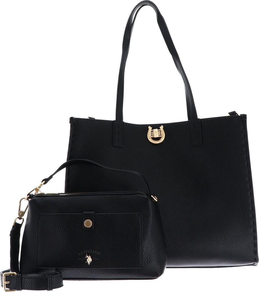 U.S. POLO ASSN. Shopper Schultertasche Middleton Large Shopping Bag With Extra Bag Black schwarz