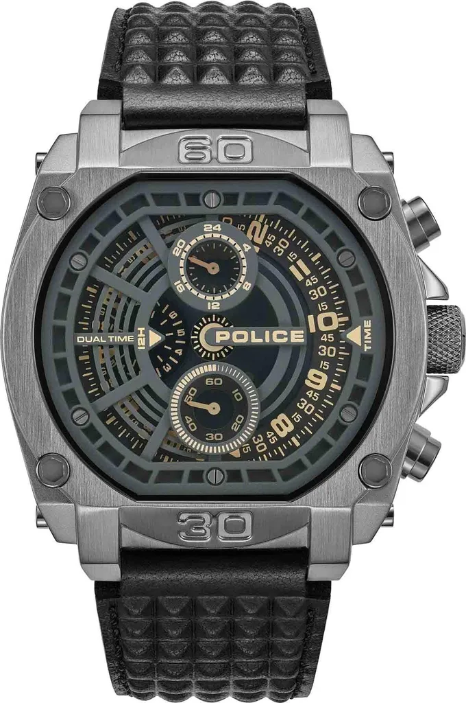 Montre Police PEWGF0040002 : design robuste en acier noir mat brossé