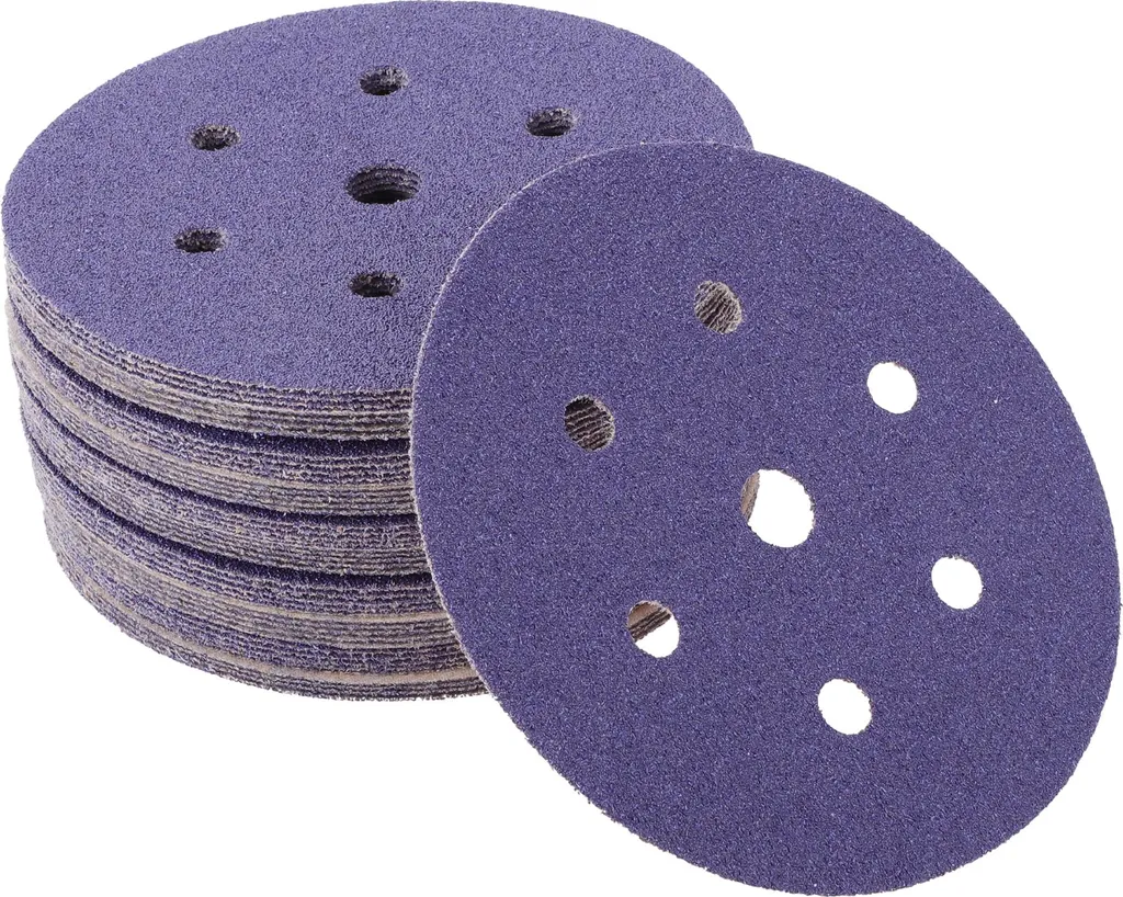 50 Disques de Ponçage Céramique Violet 150mm 7 Trous Grain 60 Auto