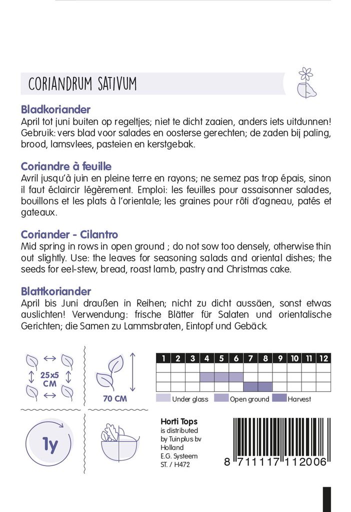 Blattkoriander | Koriandersamen von Hortitops