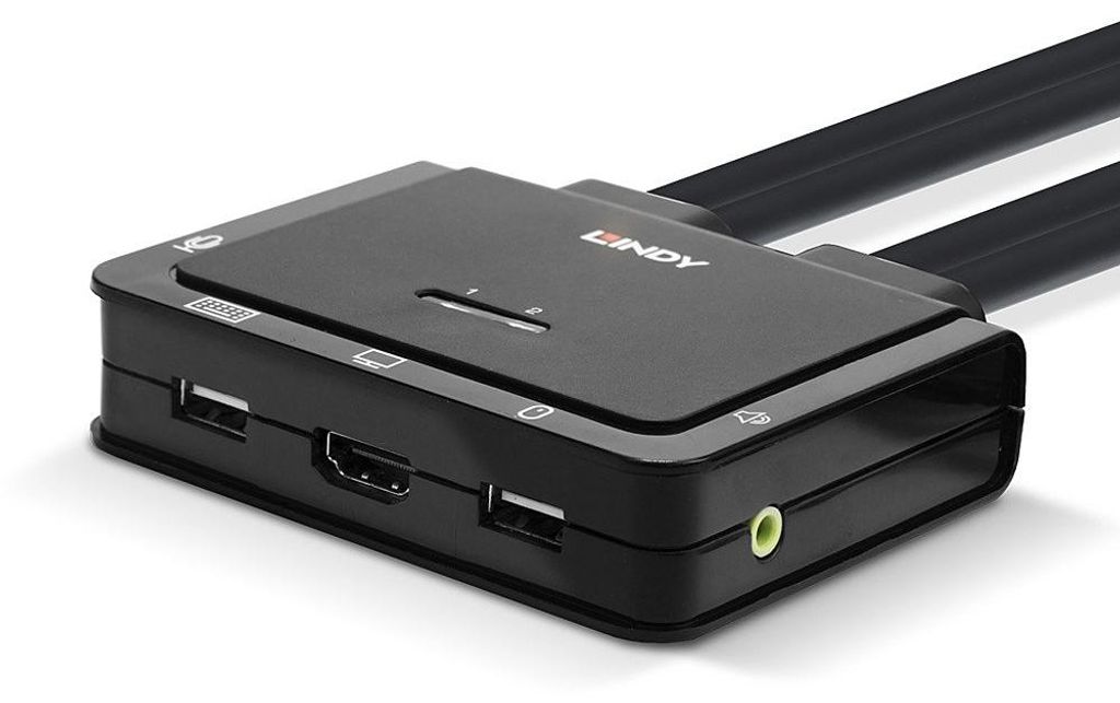 2 Port HDMI 4K60, USB Typ C, USB 2.0 & Audio Cable KVM Switch