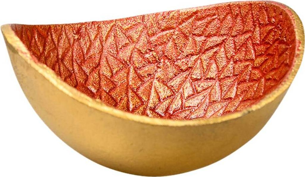 Räucherschale Ø 13cm Aluminium Gold Rot Weihrauchschale Weihrauch Räucherwerk