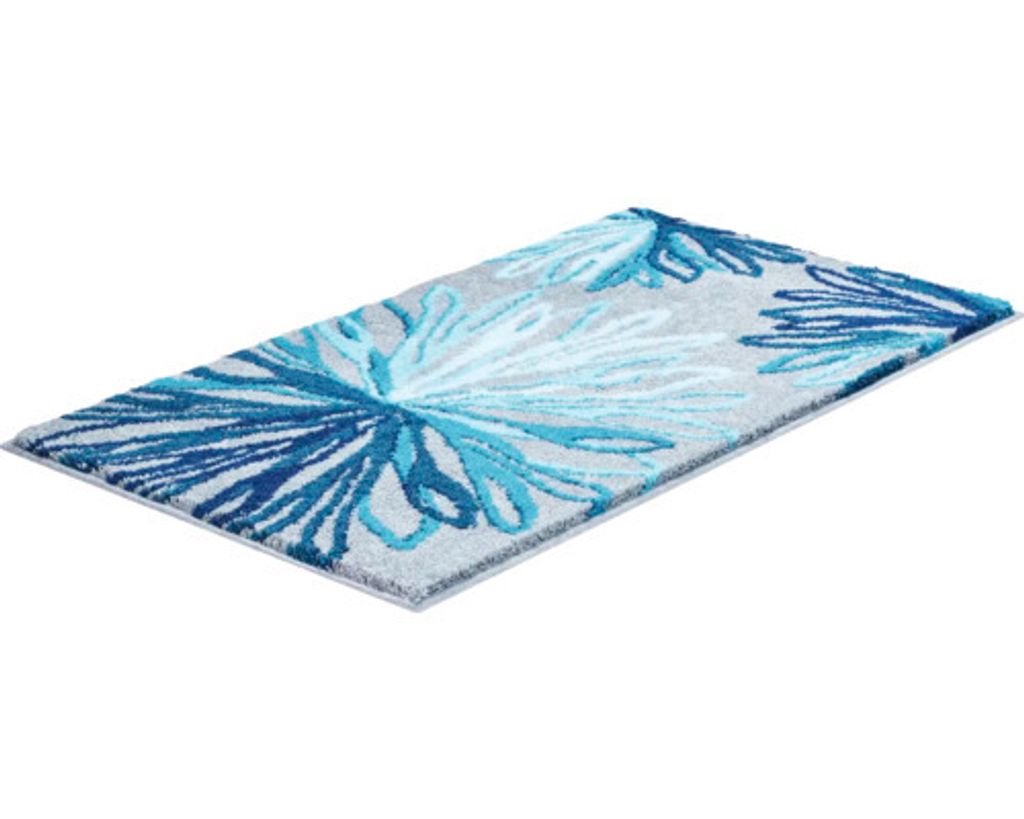 Grund Badteppich ART - 100% Polyacryl SUPERSOFT, Farbe:Türkis / Grau, Größe:70x120 cm