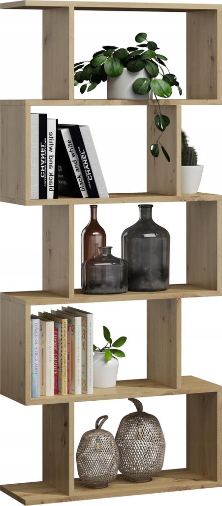 MATKAM BASK Bücheregal aus Holz, B/H/T 76,4 x 176 x 28 cm, Holzstärke 18 mm, freistehend, perfekt als Raumtrenner, in verschiedenen Ausführungen...