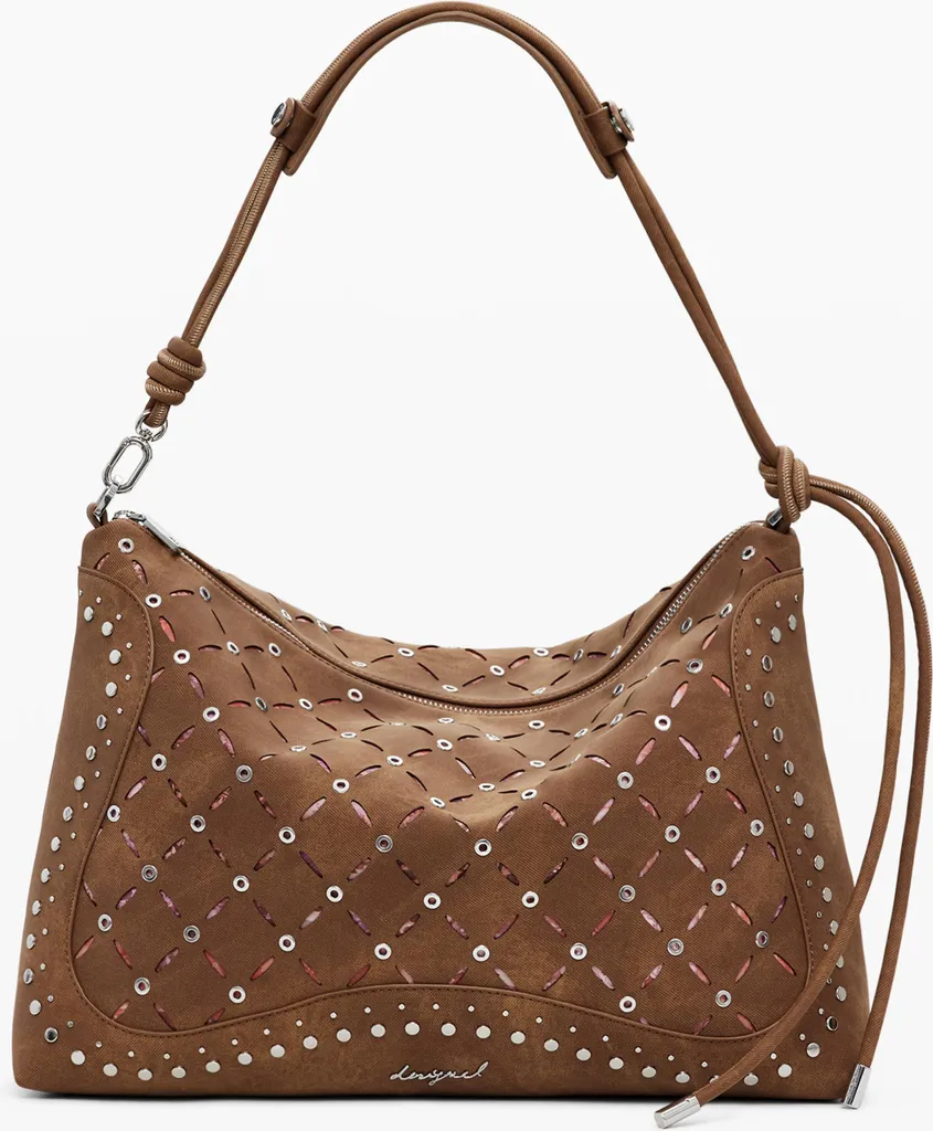 Sac bandoulière réglable femme brun profond avec finition zippée de luxe