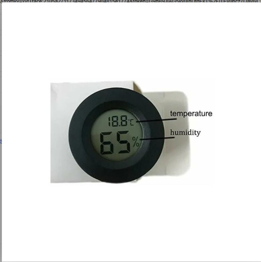 Digitales Hygrometer-Thermometer, 4,5 cm, schwarz, LCD-Display, Batterien im Lieferumfang enthalten