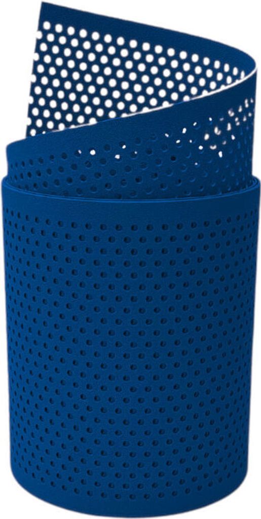 Doppelstab Sichtschutz zaun|zu PREMIUM gelocht 20% Streifen PP Zaunblende Enzianblau 2,55m