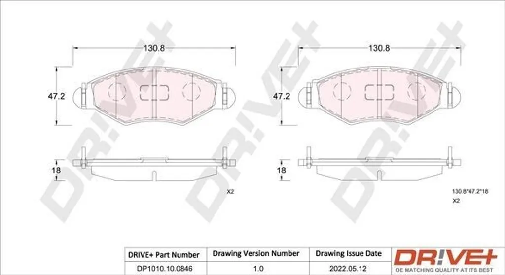 Plaquettes de frein avant haute friction DP1010.10.0846 - Qualité OE