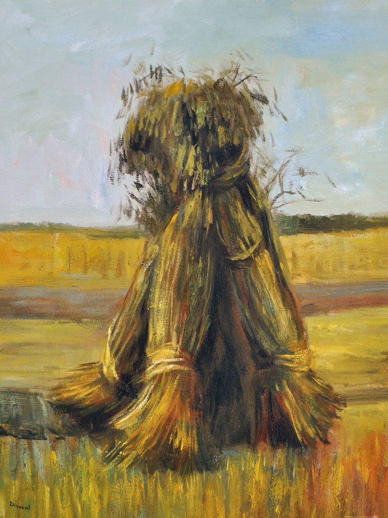 Vincent Van Gogh Kunstdruck Bild - Weizengarben Auf Einem Feld, 1885 (80 x 60 cm)
