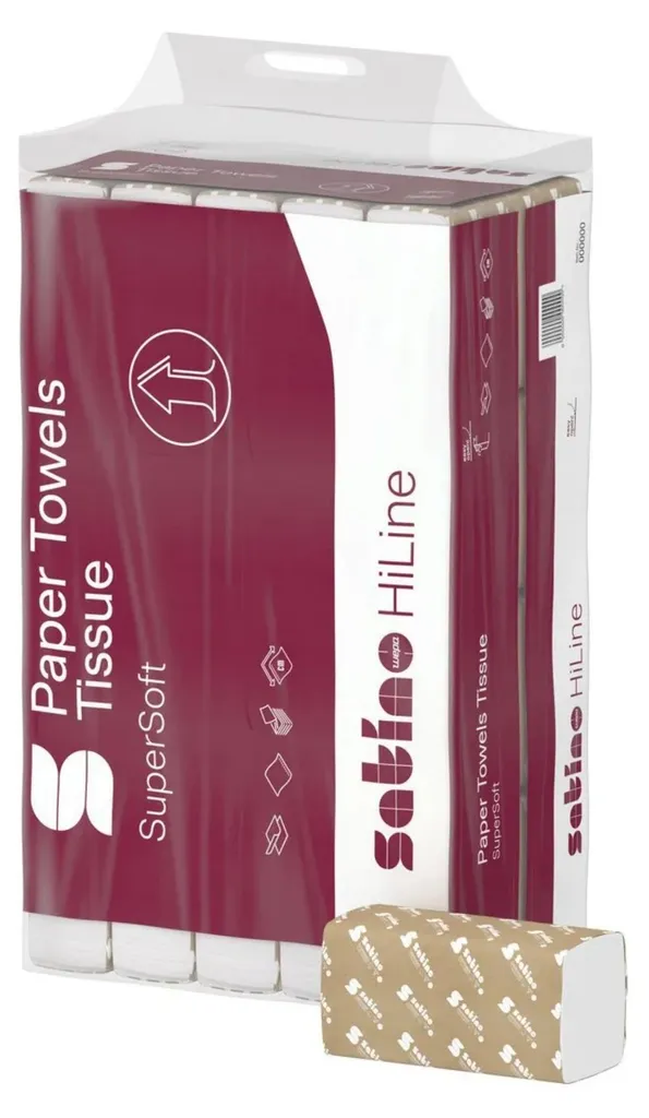 Essuie-mains enchevêtrés Satino Prestige 2 plis blanc - Format 24x23