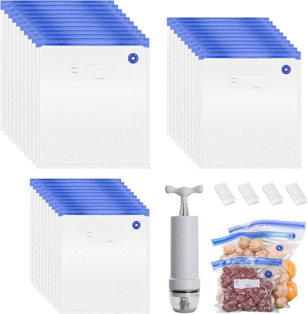 30 Vakuumbeutel für Lebensmittel, wiederverwendbar, 3 Produktbild 