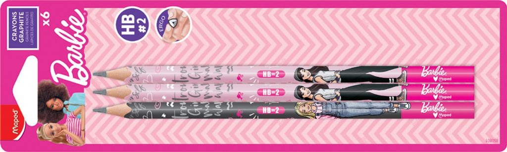Maped Bleistift Barbie mit Radierer HB 6er Blister