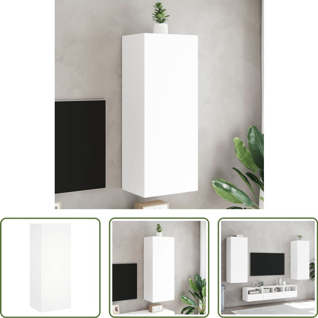 The Living Store TV-Wandschrank Weiß 40,5x30x102 cm Holzwerkstoff