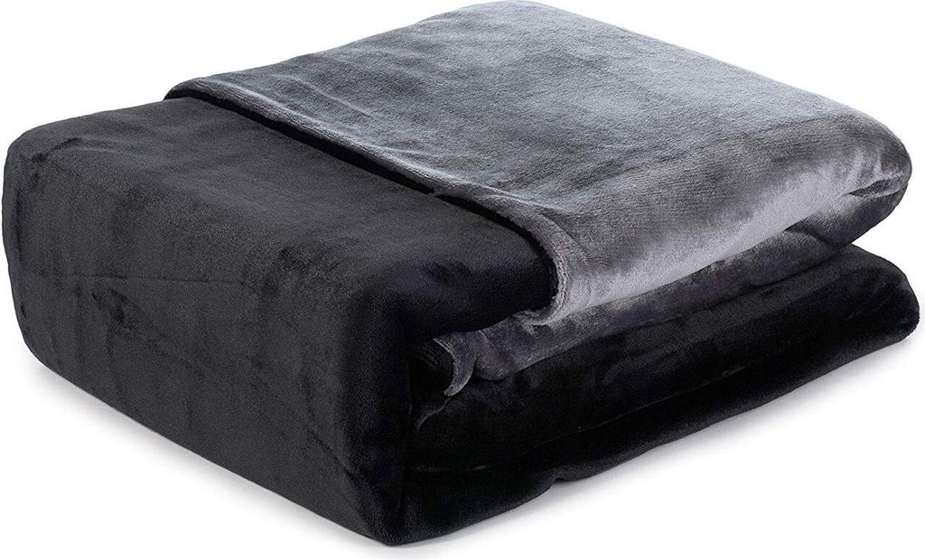 Gözze Bettwäsche Cashmere-Feeling Mikroflausch 155 x 220 cm schwarz/anthrazit
