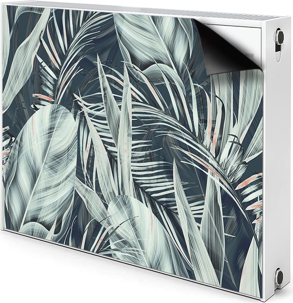 Magnet Heizung Verkleidung Abdeckung Heizung Heizkörperabdeckung 80x60 cm - Exotische Blätter