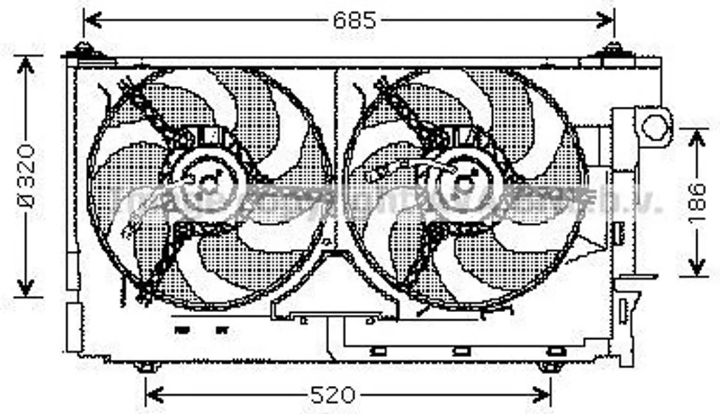 Ventilateur de radiateur 125334 robuste pour refroidissement Xsara et 306