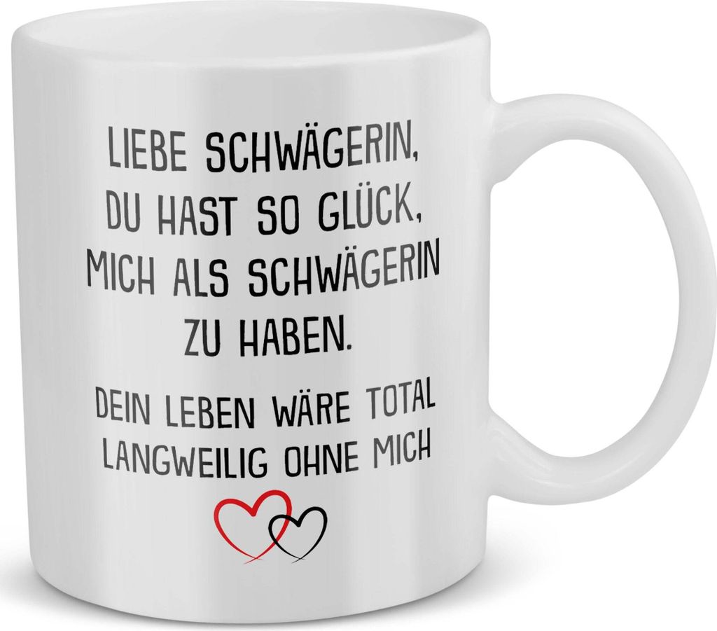 22Feels Schwägerin Geschenk Hochzeit Frauen Tasse Weihnachten Geburtstag Haferl Kaffeetasse Geschenkidee