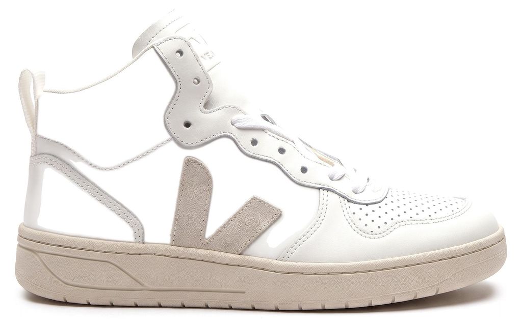Veja V-15 Leather Extra White Natural – hoge sneakers Productafbeelding 