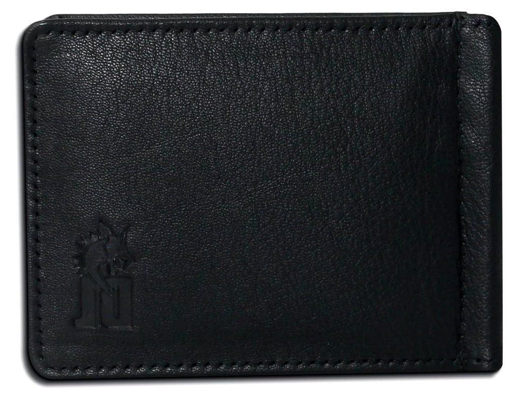Herren Portemonnaie, Geldbörse, Brieftasche schwarz Echtleder OPT121S Leder Portemonnaie