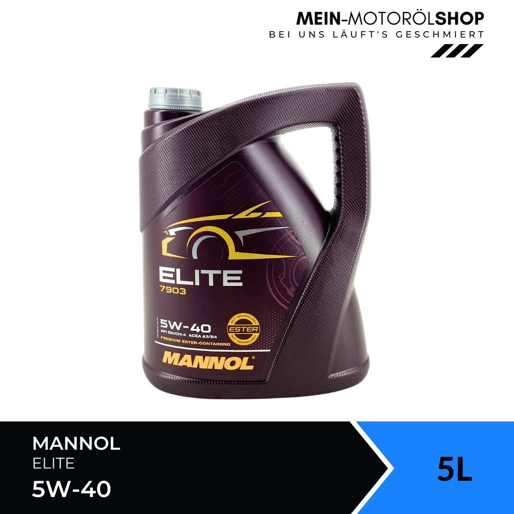 A bottle of engine oil on a white background with marketing text at the top and product details at the bottom.