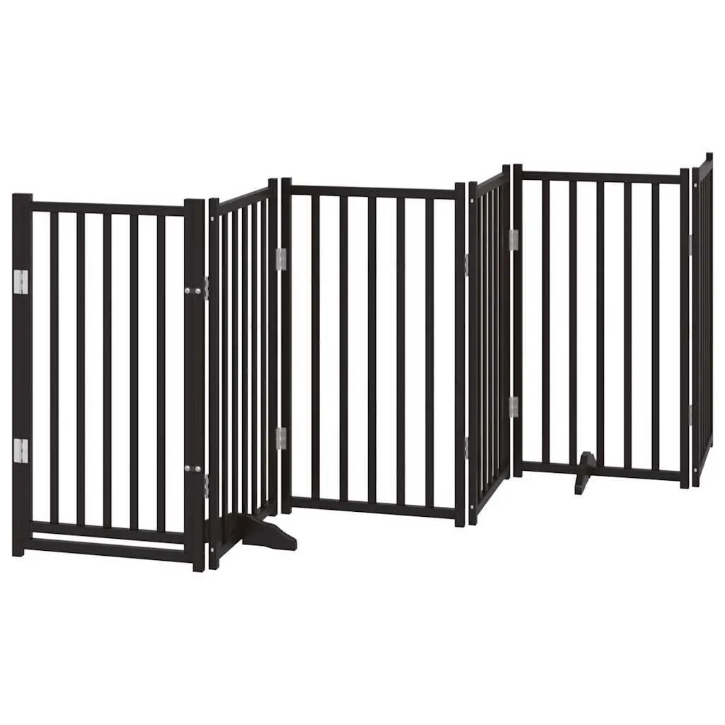 Elegante Cancello per Cani Pieghevole 300cm Nero | Legno di Abete
