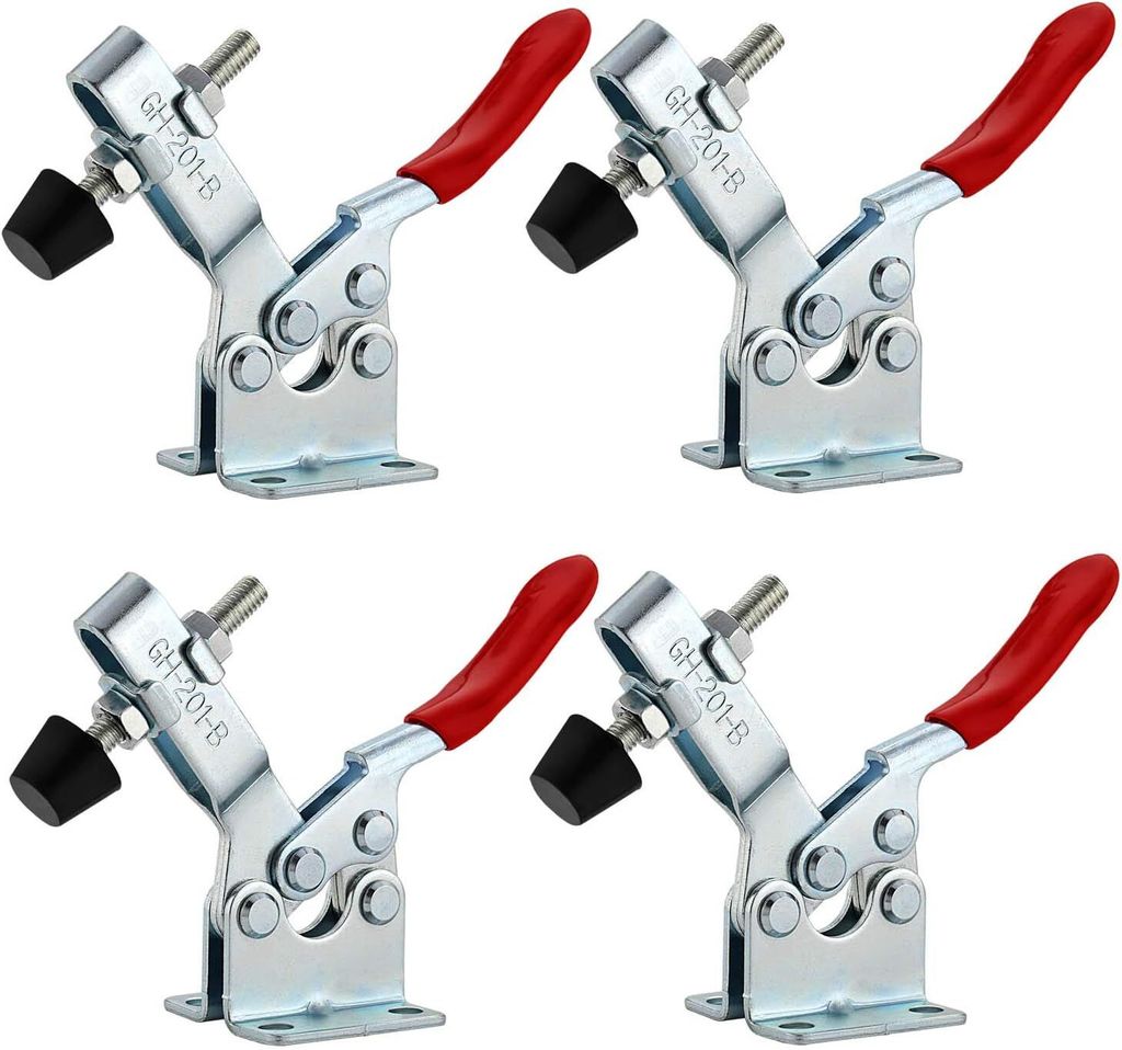 4Pcs Horizontale Kniehebelklemme GH-201-B Gelenkklemme Schnellspanner Kapazität 90kg 198lbs Horizontale Hebelklemme Schnellspanner